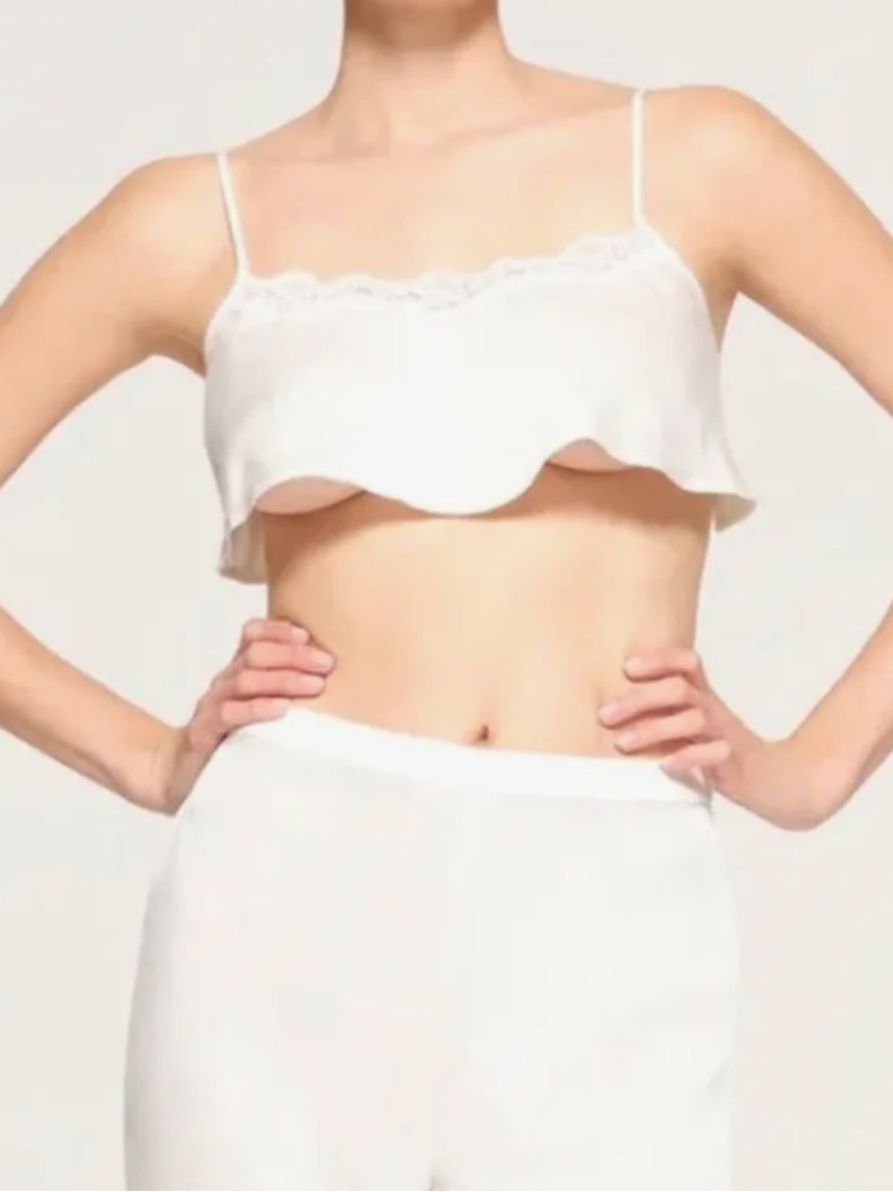 Skims lacy silk top